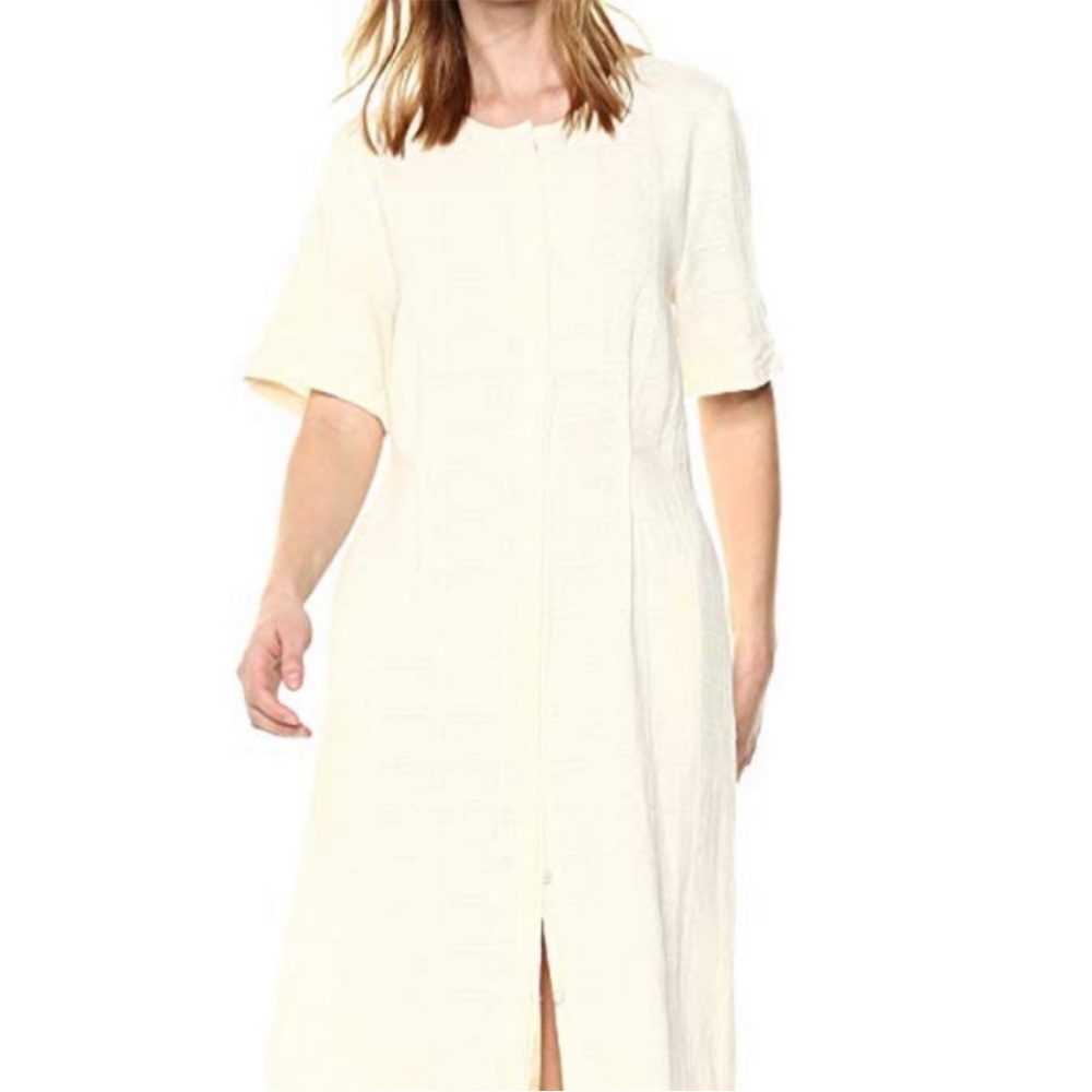 Evidnt L. A. Cream Linen Button Up Shirt‎ Dress - Picture 6 of 6